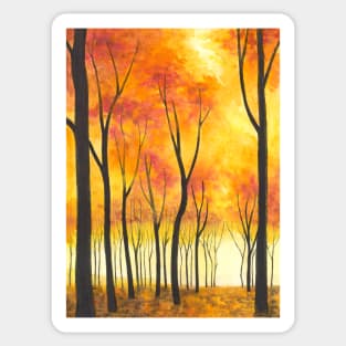 Autumn Forest III ~ Watercolor Painting Sticker